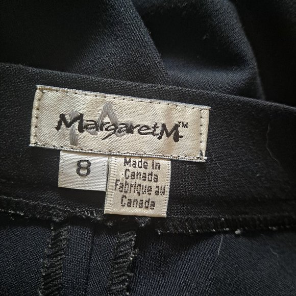 Margaret M Black Ankle Pants with Slits -| Size 8 - Picture 2 of 6